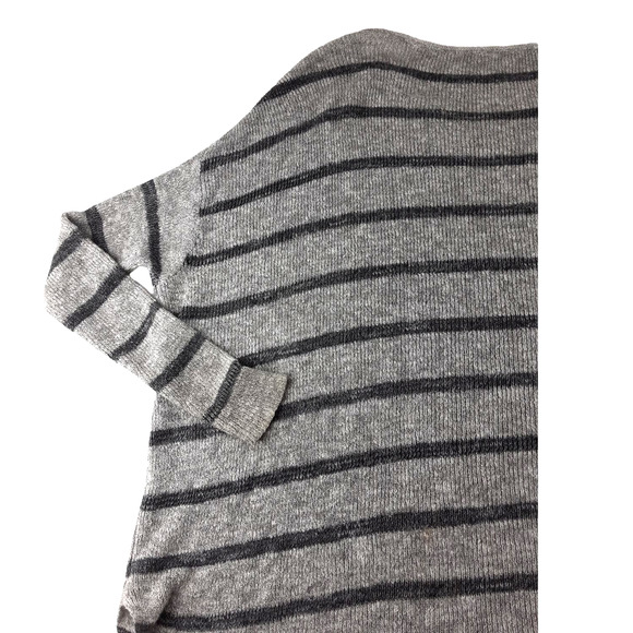 Free People Womens Gray Stripe Oversized Tunic Sweater Slit Boho Casual XS - Picture 5 of 13